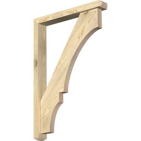Ekena Millwork Balboa Craftsman Rough Sawn Bracket w/ Offset Brace, Douglas Fir, 4"W x 28"D x 40"H BKT0402X28X40BOA04RDF